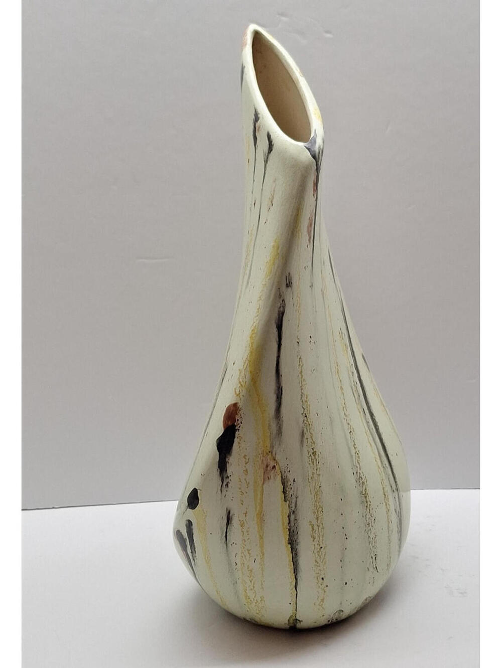 Vintage Mid-Century Vase Hand Signed Modern  Abstract Ceramic Art Pottery 13 in
